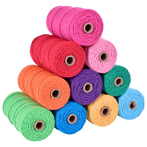 Shaoshuai 3mm colorful cotton rope diy handmade cotton rope