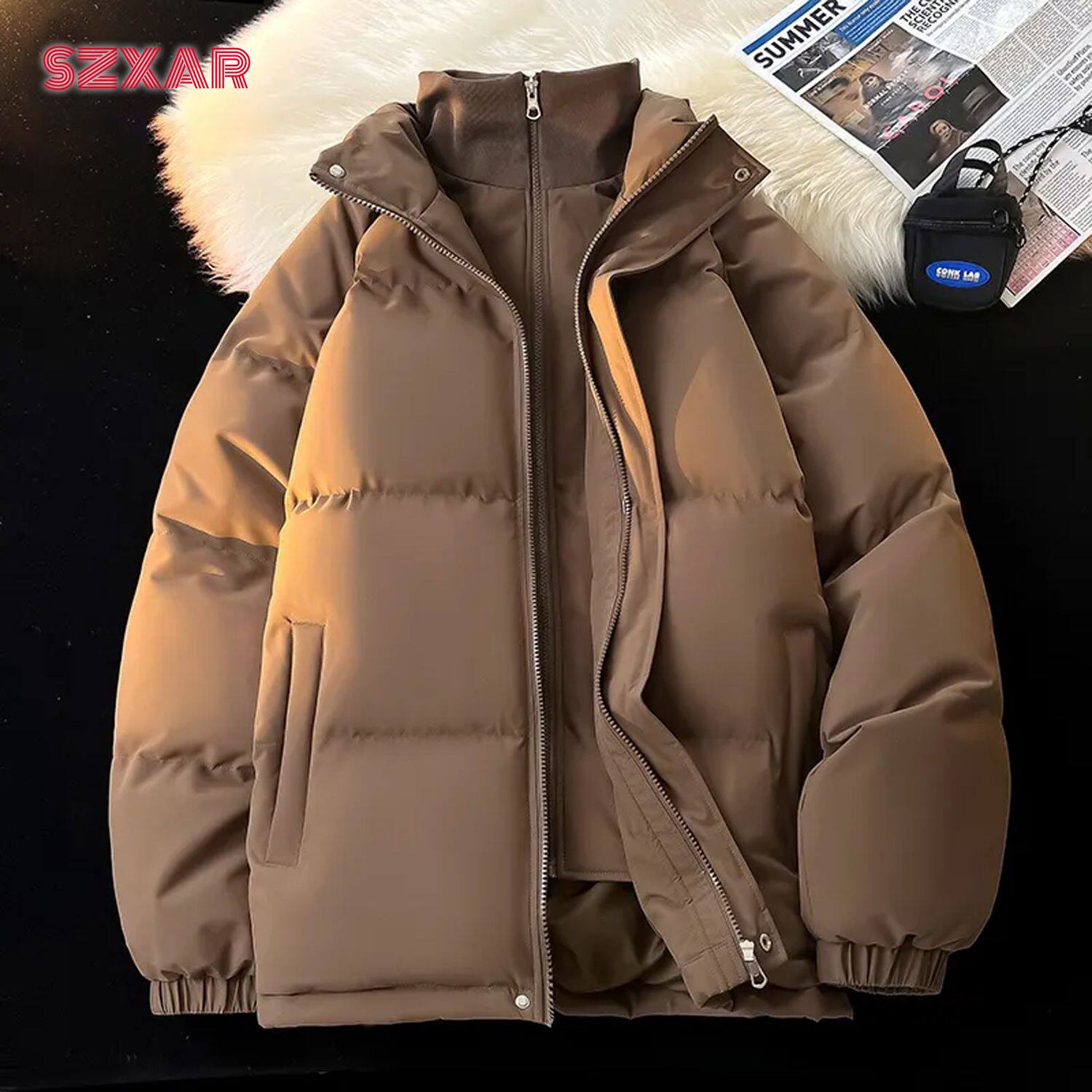 美式运动篮球棉衣男士冬季新款休闲加厚保暖棉服情侣面包服外套