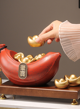 创意家居玄关招财金蕉聚宝盆摆件