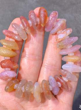 天然戈壁石 奇石 阿拉善石 玛瑙原石 糖心 手串 手链