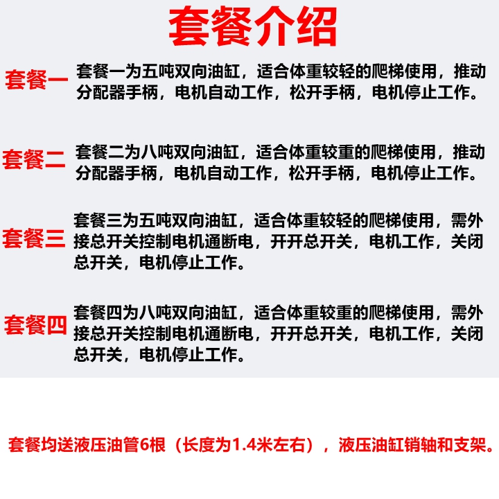 24V液压泵站挖掘机拖车工程车平板车爬梯改装半电动液压爬梯升降