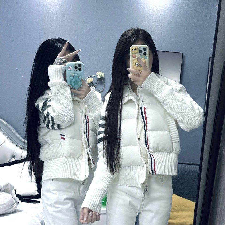 欧货立领针织拼接棉服外套女2025年冬季新款宽松短款保暖加厚棉衣,淘宝优惠券,粉丝福利购,淘宝优惠卷