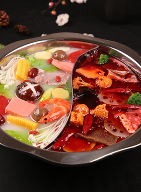 仿真煮菜鸳鸯火锅食品模型假菜