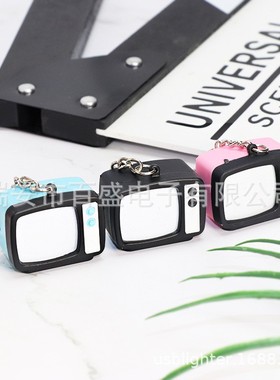 卡通电视机挂件钓鱼对比挂件玩具钥匙扣LED发声发光钥匙扣