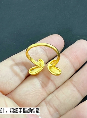 欧美风铜镀金蝴蝶开口戒指不掉色