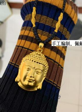 沙金麻花链女大佛头毛衣链不掉色