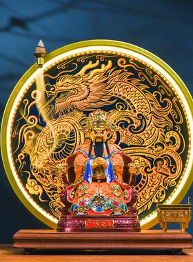 关二公读春秋神像木雕摆设