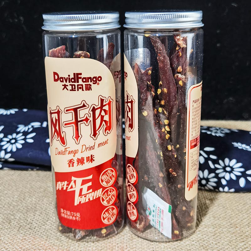 大卫凡歌风干肉干手撕猪肉风干条香辣孜然味麻辣休闲青花椒小零食 - 图0