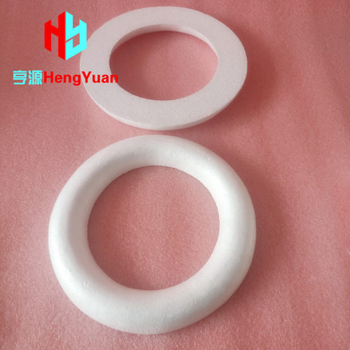 泡沫圆圈保丽龙圆环婚庆花环泡沫圈甜甜圈半边环 DIY手工材料圈环 - 图0
