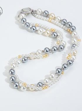 MPAY2025新款设计感高级感双层叠戴混彩珍珠项链