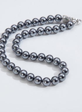 MPAY2025新款简约高级感轻奢狐狸黑色珍珠项链