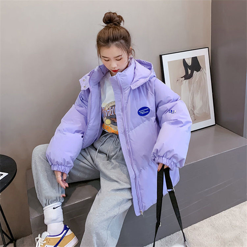 Oversized Fashion Parkas Purple Hooded Jacket Women's Wi - 图0