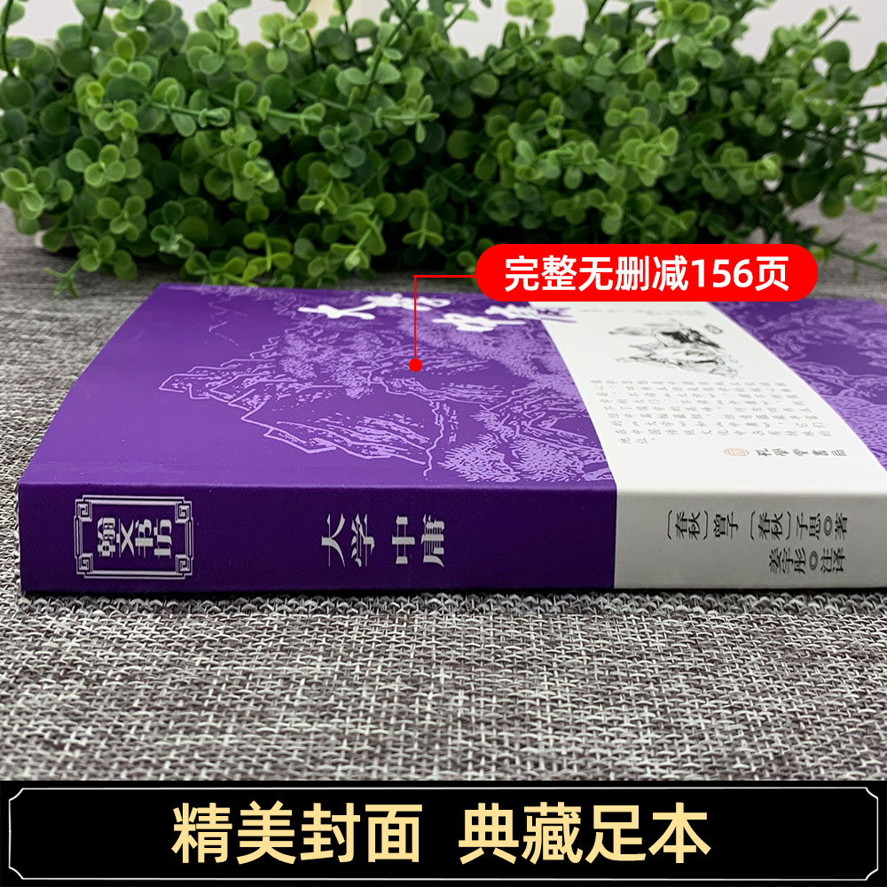 大学中庸书籍 正版经典国学书籍全套诵读本原版译注音版学生青少年四书五经中国古典文学名著无删减 初中高中生论语孟子道德经 - 图2