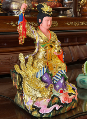 香樟木雕九天玄女像九天圣母