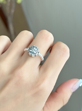 新中式醒狮戒指女钱多多国潮创意网红时尚S925镀银指环ins食指戒