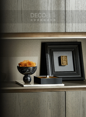 酒店样板间书房书柜中古装饰摆件