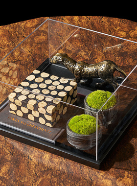 现代轻奢高级感玻璃装饰摆件客厅