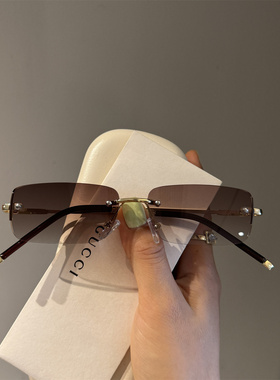 防紫外线无框切边点漆墨镜