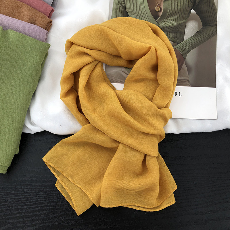 森系文艺黑色灰色短款纯色薄棉麻围巾女春秋冬季护颈椎保暖小围脖,淘宝优惠券,粉丝福利购,淘宝优惠卷