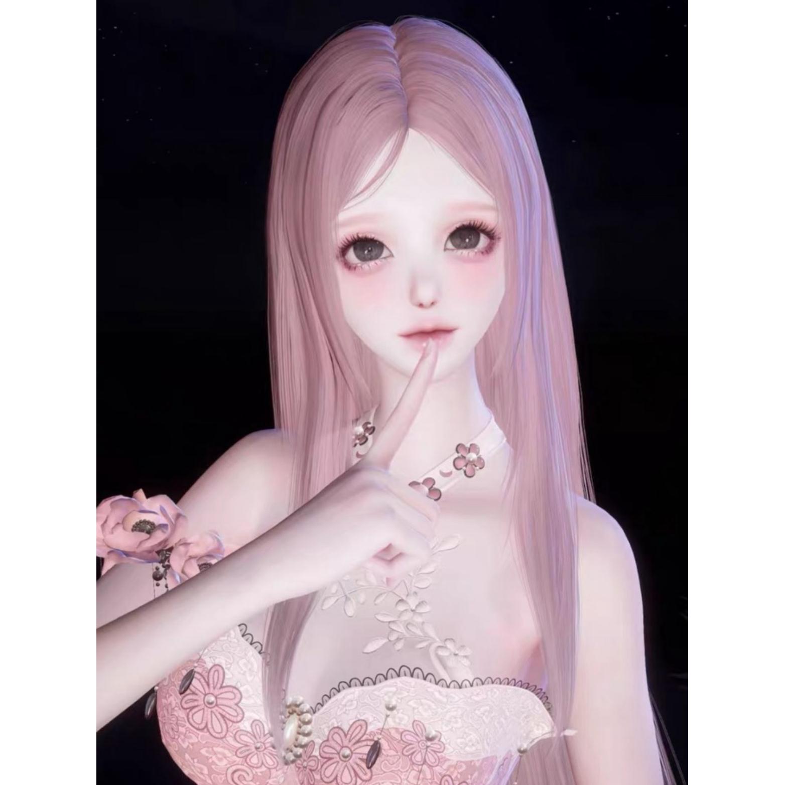 以闪亮之名捏脸女3.0《粉璃》发国服素颜+带妆名称 - 图0