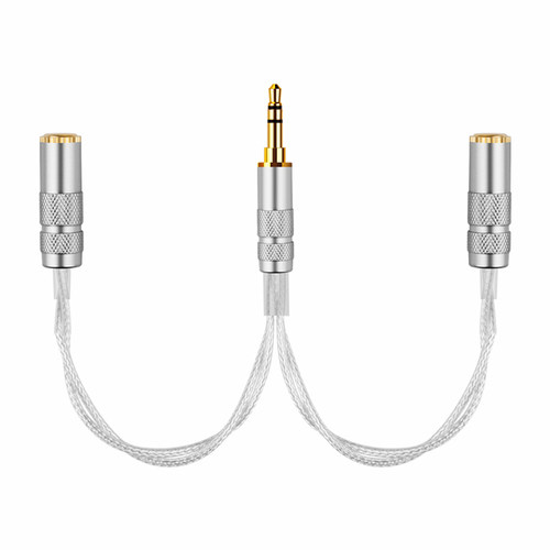 YYAUDIO 3.5一公转两母镀银耳机音响分线器一进二出情侣线一分二 - 图3