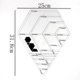 Алмазные лоскутные лоскутные лоскутные решетки Треугольщики алмазной линейки Diy Patchwork ручная чертежная линейка QR0907