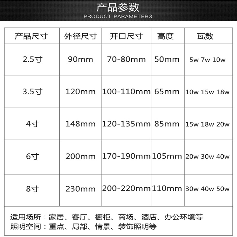 嵌入式LED筒灯天花射灯家用客厅过道吊顶护眼玄关过道COB防眩筒灯-图2