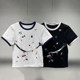 Spring and summer new niche small pattern narrow short-sleeved T-shirt