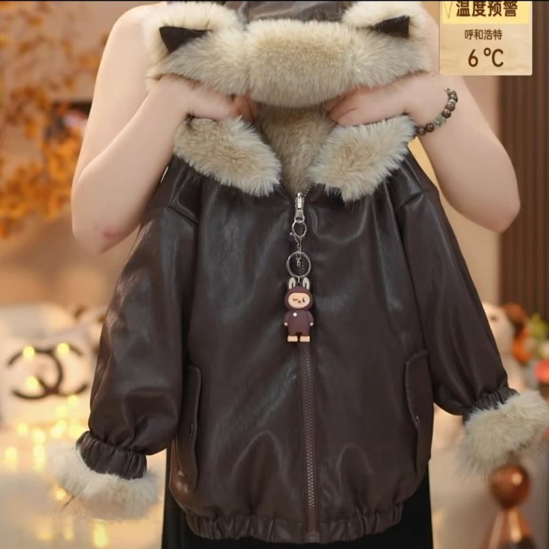 两面穿儿童冬季皮衣外套加绒加厚2026新款女童洋气夹克棉服上衣,淘宝优惠券,粉丝福利购,淘宝优惠卷