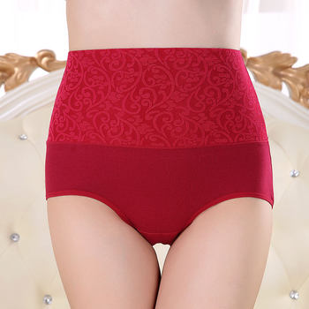 4 Pack High Waist Cotton Underwear Women's Cotton Boxer Briefs Postpartum Mom Belly Control Plus Size Sexy