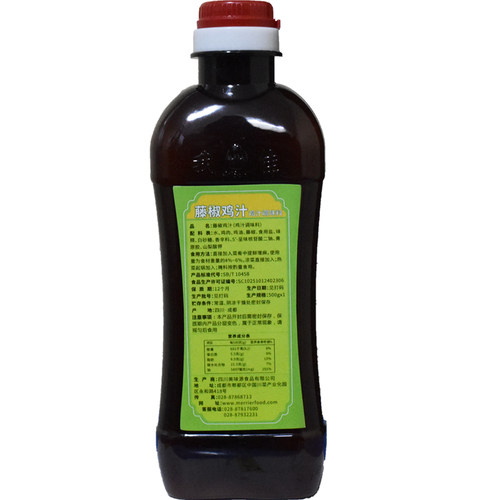 藤椒鸡汁椒麻鸡凉拌鸡凉拌菜调味酱拌卤菜鸡汁清香鲜麻酱汁500g - 图2