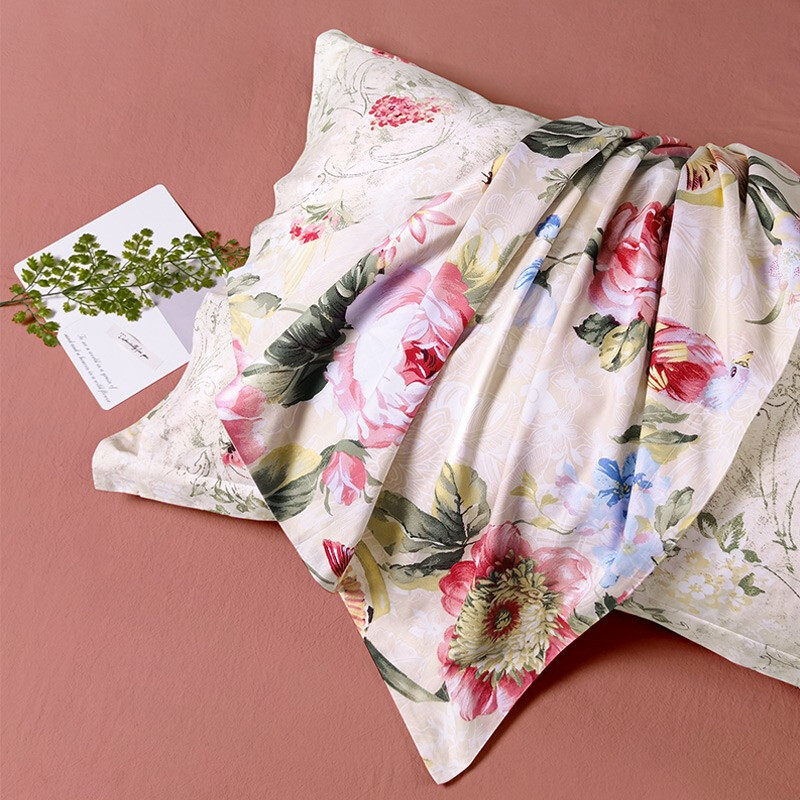 富安娜家纺全棉纯棉床上四件套田园风被套床单款床上用品秋冬床品