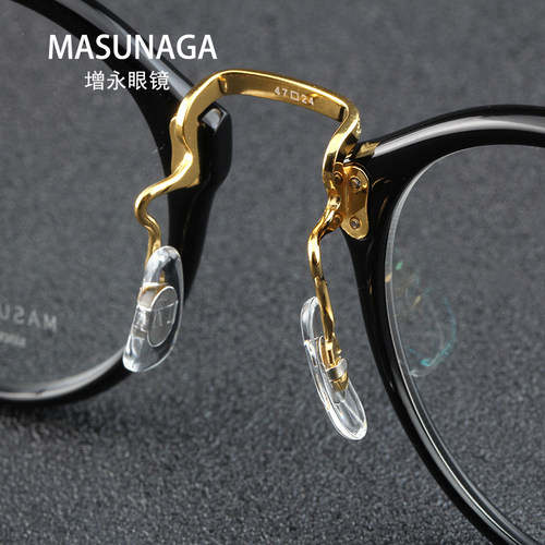 增永眼镜masunaga日本手工眼镜框 复古近视眼镜大脸百搭款GMS 805 - 图2