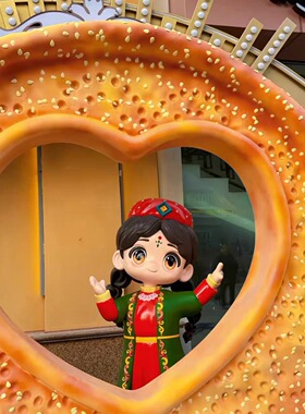 少数名族玻璃钢雕塑定制卡通人物ip形象企业吉祥物商场户外美陈摆
