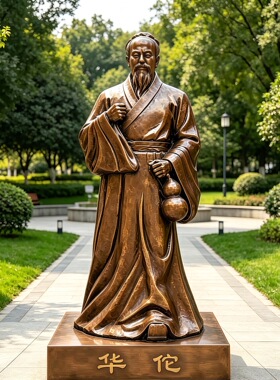 中医文化十大名医雕像铸铜玻璃钢孙思邈扁鹊张仲景人物雕塑定制