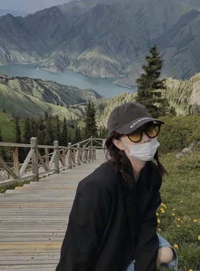 韩版jennie同款黄色女防晒墨镜