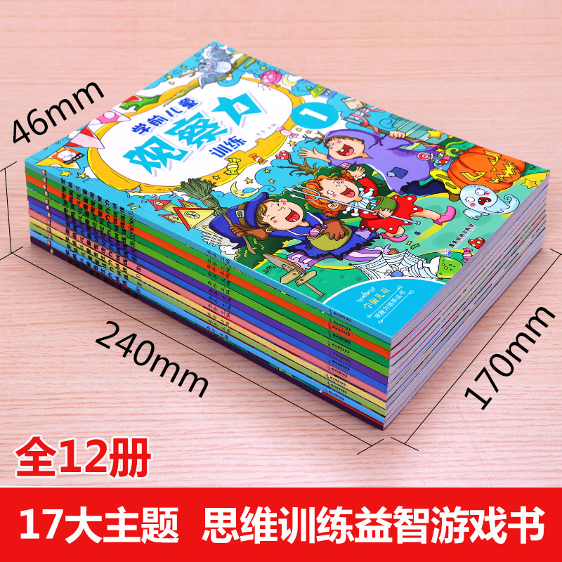 全套12册专注力训练书找不同迷宫书 幼儿3-4-5-6-8岁益智提高孩子观察力记忆力注意力集中的书儿童书籍读物思维训练走早教游戏图书 - 图1