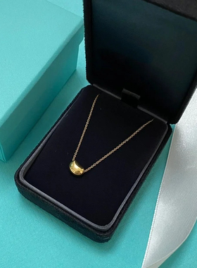 豆豆项链 女纯银925镀玫瑰金色相思豆豌豆吊坠锁骨链简约时尚高级