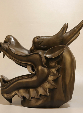 精工纯铜龙首12十二生肖圆明园兽首辰龙头 大号摆件招财龙头摆件