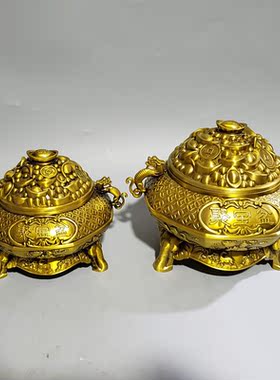 黄铜金蟾聚宝盆摆件客厅家居财位店铺开业礼品办公室装饰铜存钱罐