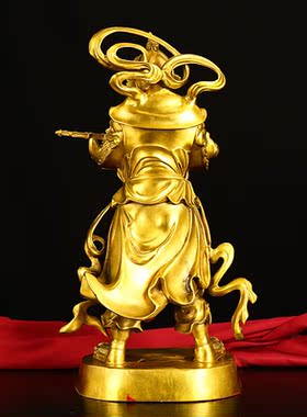 精工纯铜韦陀菩萨左右护法神关公伽蓝神像韦驮站像家居佛堂供奉