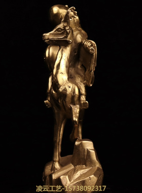 纯铜老寿星摆件福禄寿骑鹿南极仙翁神像贺寿礼品客厅玄关桌面装饰