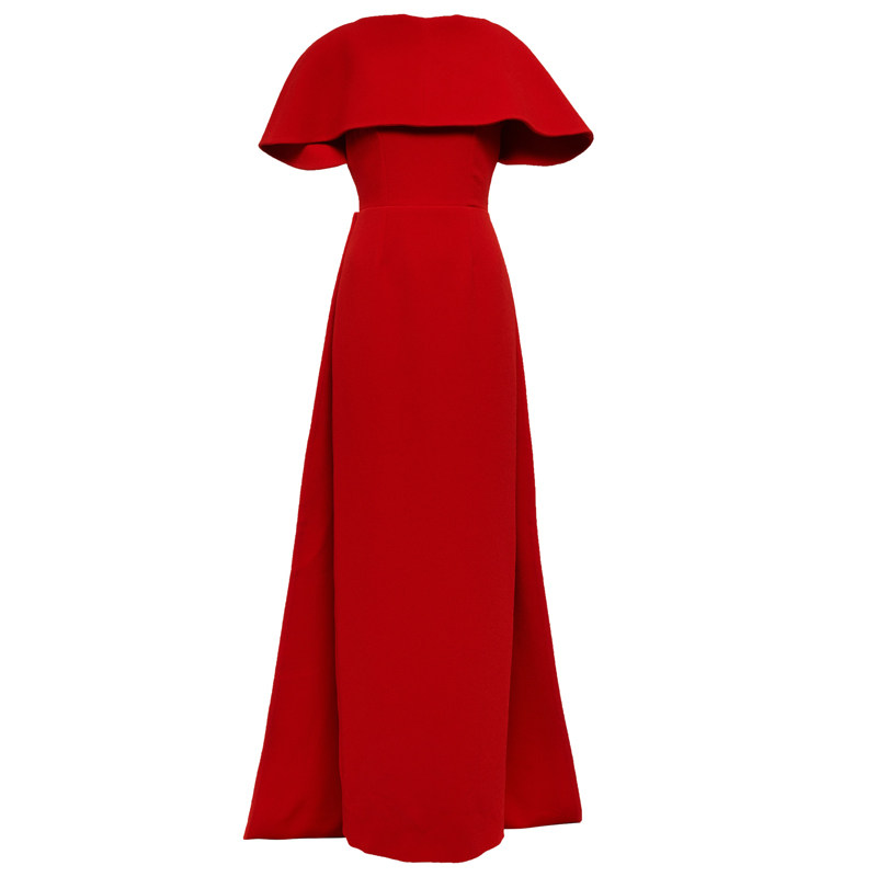 露背晚礼服妈妈婆婆装高端大气走秀2023新款年会主持人舞台连衣裙