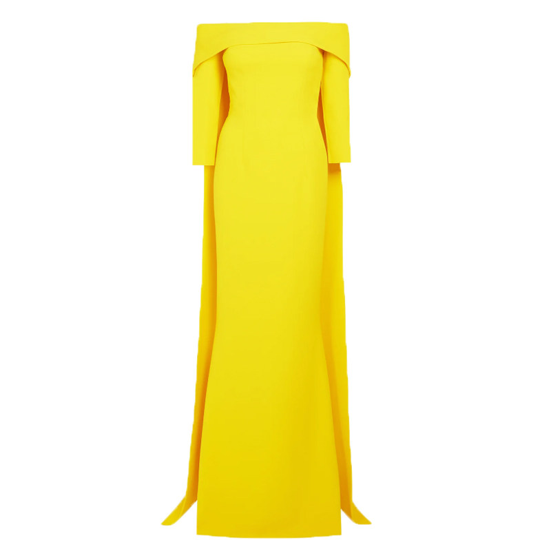 晚礼服高端大气长裙2023新款优雅一字肩年会主持人宴会年会连衣裙