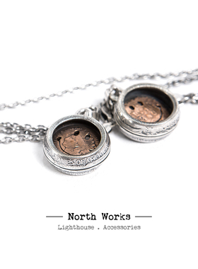 银饰古币改制框型银饰吊坠项链