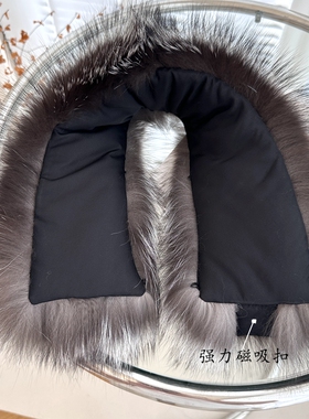 新款银狐围脖真毛韩版气质狐狸毛围巾女士保暖加厚皮草毛毛领子冬