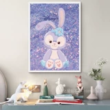 Бриллиантовая живопись 5D липкий бриллиант -мультфильм звезда спальня Симпатичная кролик 2024 Новый детский Dot Diamond Cross Stitch