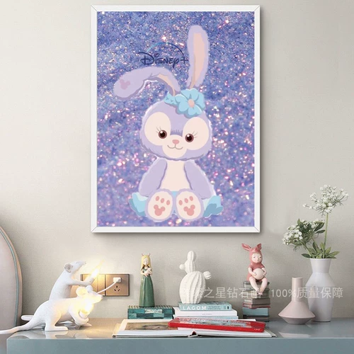 Бриллиантовая живопись 5D липкий бриллиант -мультфильм звезда спальня Симпатичная кролик 2024 Новый детский Dot Diamond Cross Stitch