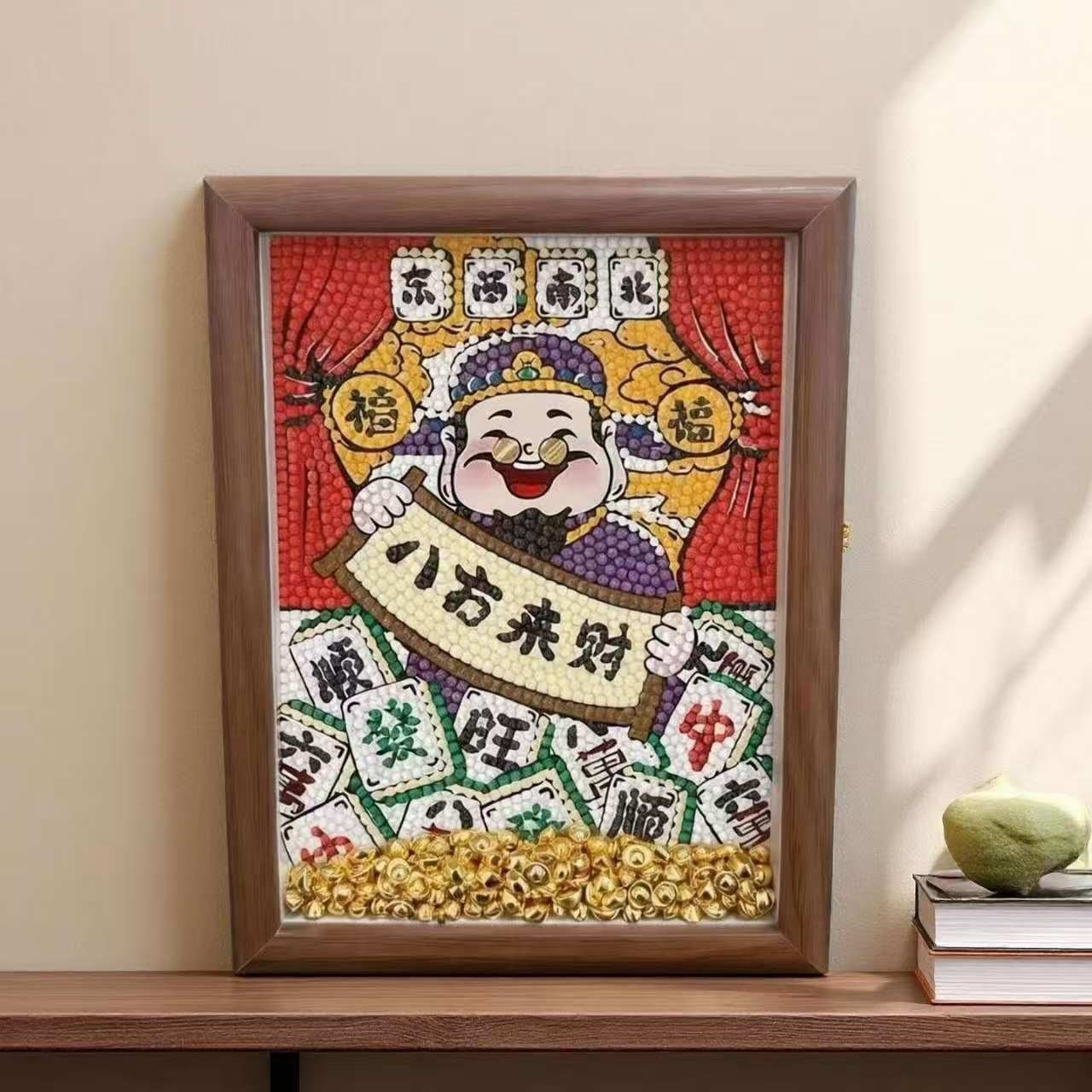 爆款财神爷钻石绣手工DIY带框摆件客厅装饰画招财进宝满钻十字绣,淘宝优惠券,粉丝福利购,淘宝优惠卷