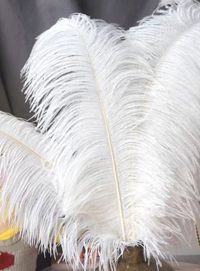 ins白色鸵鸟羽毛婚庆桌花